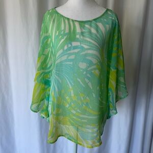 Ruby Rd. Tropical Green and Yellow Swim Cover-Up
